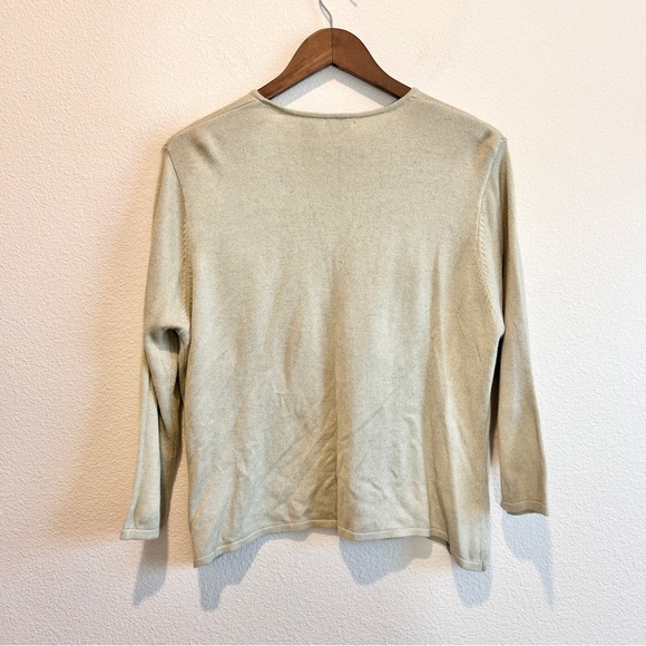 Merona Cardigan XL Pastel Green Silk Cashmere Embroidered Vintage Cottagecore - Picture 6 of 9
